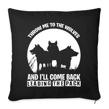 Wolf Pack Pack Pack Wild Dog Wildlife - Sofa pillowcase 17,3'' x 17,3'' (45 x 45 cm) - black - Front