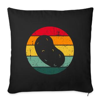 Vintage Retro Potato Funny Gift Idea - Sofa pillowcase 17,3'' x 17,3'' (45 x 45 cm) - black - Front