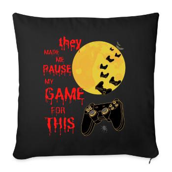 conception de joueurs d’Halloween. Maillot de nerd du jeu - Housse de coussin décorative 45 x 45 cm - noir - Devant