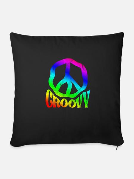 Hippie - Sofakissenbezug 45 x 45 cm - Schwarz