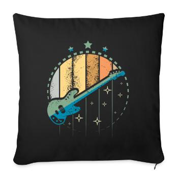 Bass guitar vintage - Sofa pillowcase 17,3'' x 17,3'' (45 x 45 cm) - black - Front