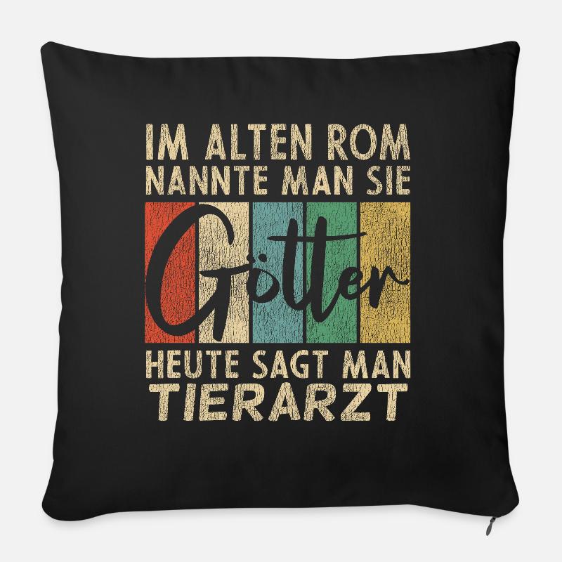 Lustige Tierarzt Sprüche - Sofakissenbezug 45 x 45 cm - Schwarz