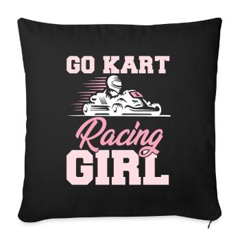 Go Kart Racing Coureurs Gokart - Housse de coussin décorative 45 x 45 cm - noir - Devant