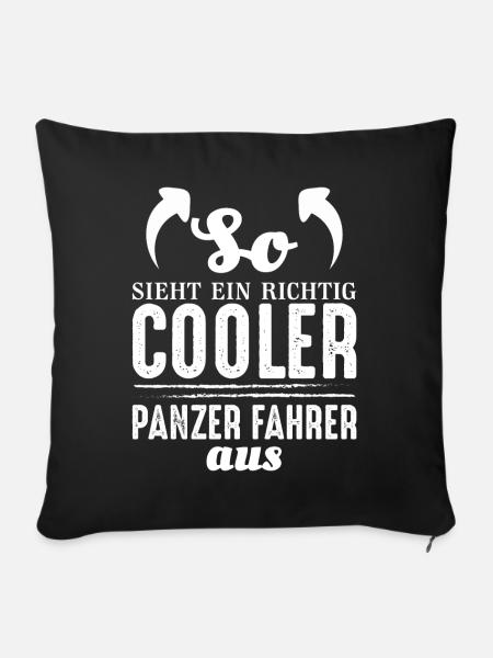 Panzerfahrer Armee Militär Geschenk - Sofakissenbezug 45 x 45 cm - Schwarz