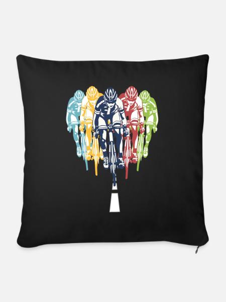 Rennrad Fahrrad Zubehör Damen Rennrad Fahrer - Sofakissenbezug 45 x 45 cm - Schwarz