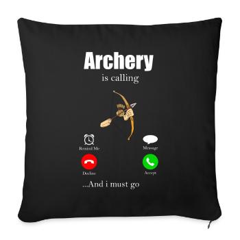 Arc-en-ciel Arc-archer cadeau arc flèche - Housse de coussin décorative 45 x 45 cm - noir - Devant