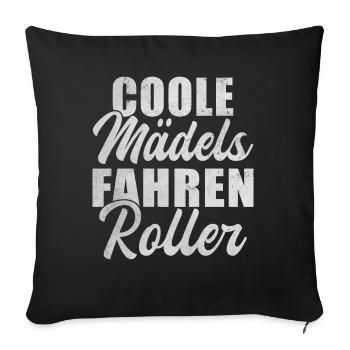 Coole Mädels Fahren Roller Rollerfahrer - Sofakissenbezug 45 x 45 cm - Schwarz - Vorne