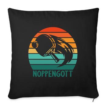 Tischtennis Spieler Spielerin Noppengott - Sofakissenbezug 45 x 45 cm - Schwarz - Vorne