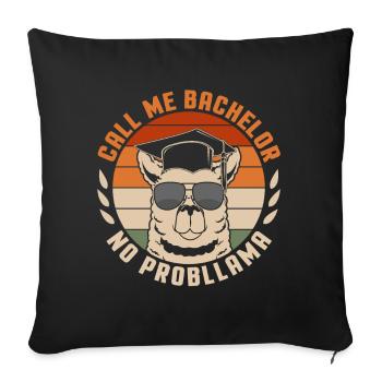 Call Me Bachelor Lama Bachelor Hat College Graduat - Housse de coussin décorative 45 x 45 cm - noir - Devant