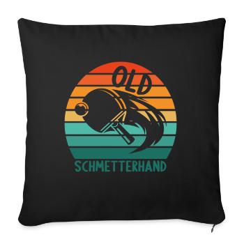 Tischtennis Retro Spieler Old Schmetterhand - Sofakissenbezug 45 x 45 cm - Schwarz - Vorne