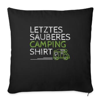 Letztes Sauberes Camping - Sofakissenbezug 45 x 45 cm - Schwarz - Vorne