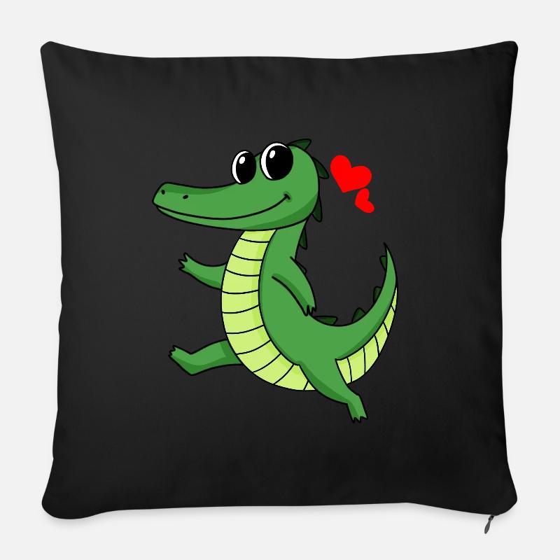 Krokodil - Sofakissenbezug 45 x 45 cm - Schwarz