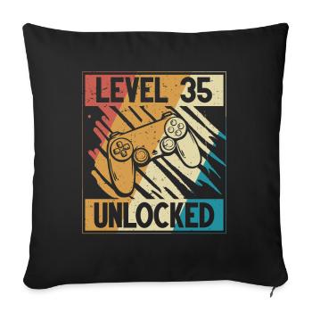 35. Geburtstag Gamer 35 Jahre - Sofakissenbezug 45 x 45 cm - Schwarz - Vorne