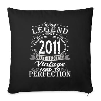 Légende vivante depuis 2011 - Housse de coussin décorative 45 x 45 cm - noir - Devant