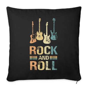 Guitar Retro Style Rock Roll For Guitarists - Sofa pillowcase 17,3'' x 17,3'' (45 x 45 cm) - black - Front