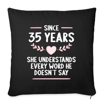 35 years married 35th wedding anniversary - Sofa pillowcase 17,3'' x 17,3'' (45 x 45 cm) - black - Front