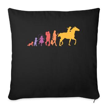 Western Équitation femmes chevaux filles cheval Western - Housse de coussin décorative 45 x 45 cm - noir - Devant