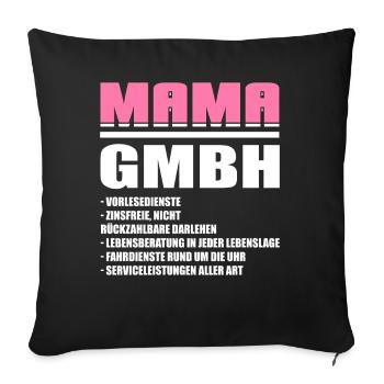 Mama GmbH Mutter Muttertag Geschenk - Sofakissenbezug 45 x 45 cm - Schwarz - Vorne