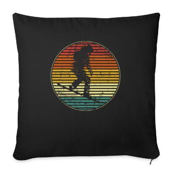 Old School Snowboarder Vintage Snowboard - Sofa pillowcase 17,3'' x 17,3'' (45 x 45 cm) - black - Front