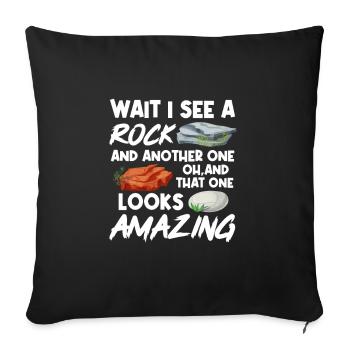 Géologie Géologue Géologue Science Cadeau - Housse de coussin décorative 45 x 45 cm - noir - Devant