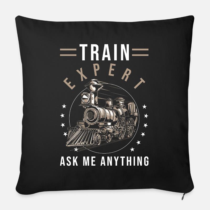 Zug Eisenbahn Geschenk - Sofakissenbezug 45 x 45 cm - Schwarz