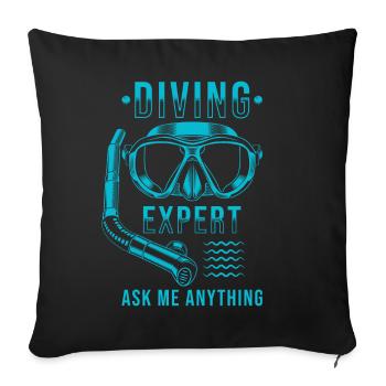 Diver Diving Gift - Sofa pillowcase 17,3'' x 17,3'' (45 x 45 cm) - black - Front