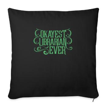 Bibliothécaire Bibliothécaire Bibliothèque Livre - Housse de coussin décorative 45 x 45 cm - noir - Devant