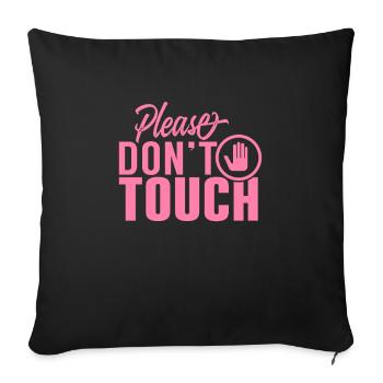 S’il vous plaît ne pas toucher les mains Juste regarder le doigt Chemin - Housse de coussin décorative 45 x 45 cm - noir - Devant