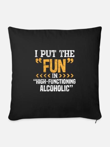Alkohol - Sofakissenbezug 45 x 45 cm - Schwarz