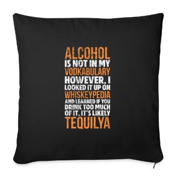 Alcool - Housse de coussin décorative 45 x 45 cm - noir - Devant