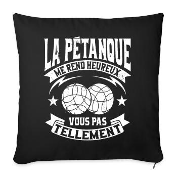 Petanque Humour Boccia Homme Pétanque - Housse de coussin décorative 45 x 45 cm - noir - Devant