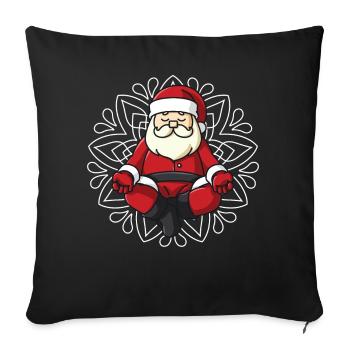Weihnachtsmann Yoga Weihnachten yoga damen spruch - Sofakissenbezug 45 x 45 cm - Schwarz - Vorne