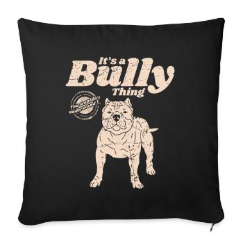 Cadeau de propriétaire de chien canin américain Bully - Housse de coussin décorative 45 x 45 cm - noir - Devant