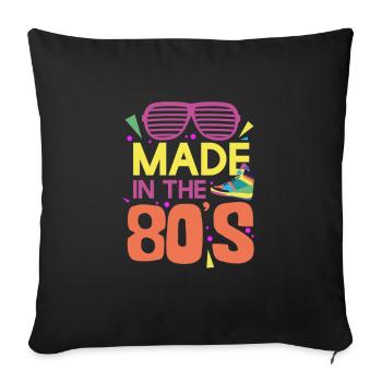 80s - Sofa pillowcase 17,3'' x 17,3'' (45 x 45 cm) - black - Front