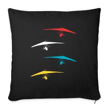 Hang gliders Delta gliders Aviation - Sofa pillowcase 17,3'' x 17,3'' (45 x 45 cm) - black - Front