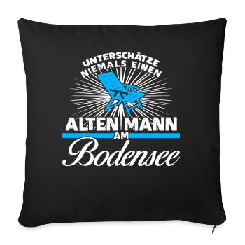 Bodensee Urlaub - Sofakissenbezug 45 x 45 cm - Schwarz - Vorne