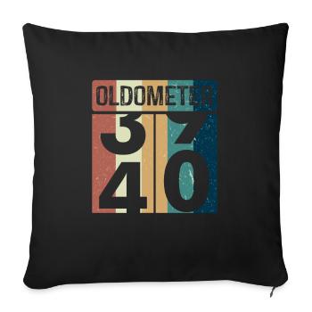 Oldometer 40ème anniversaire 40 ans Age Meter Rétro - Housse de coussin décorative 45 x 45 cm - noir - Devant