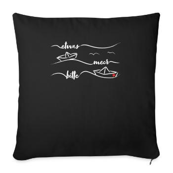 Papierschiff Papierboot Meer Papierschiffchen - Sofakissenbezug 45 x 45 cm - Schwarz - Vorne