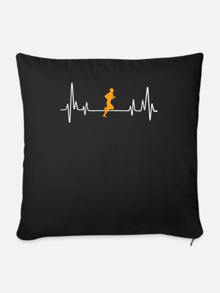 jogging tee present idea - Sofakissenbezug 45 x 45 cm - Schwarz