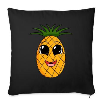 Pineapple - Sofa pillowcase 17,3'' x 17,3'' (45 x 45 cm) - black - Front