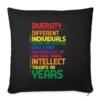 Colorful Rainbow Diversity Diversity Definition - Sofa pillowcase 17,3'' x 17,3'' (45 x 45 cm) - black - Front
