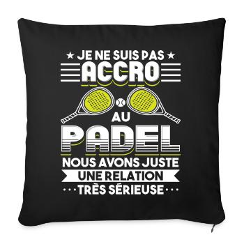 Raquettes De Padel Tennis Pádel Tennis Padel - Housse de coussin décorative 45 x 45 cm - noir - Devant