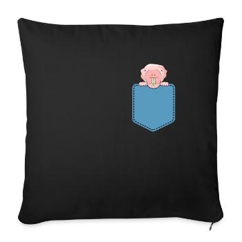 Naked mole in shirt pocket - Sofa pillowcase 17,3'' x 17,3'' (45 x 45 cm) - black - Front