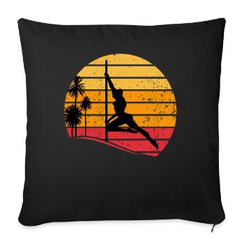 Pole Dancing - Sunset Pole Dance Silhouette - Sofakissenbezug 45 x 45 cm - Schwarz - Vorne