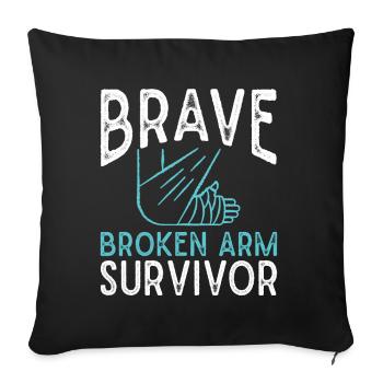Broken Arm Bone Fracture Arm Injury - Sofa pillowcase 17,3'' x 17,3'' (45 x 45 cm) - black - Front