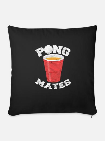 Beerpong - Sofakissenbezug 45 x 45 cm - Schwarz
