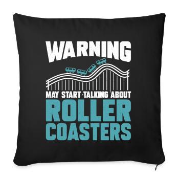 Roller Coaster Amusement Park Amusement Park - Sofa pillowcase 17,3'' x 17,3'' (45 x 45 cm) - black - Front