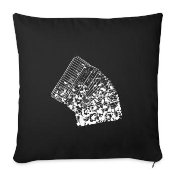 Accordéon Instrument Notes musicales accordéonistes - Housse de coussin décorative 45 x 45 cm - noir - Devant