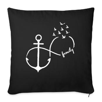 Infinie Famille oiseaux volants Ancre - Housse de coussin décorative 45 x 45 cm - noir - Devant