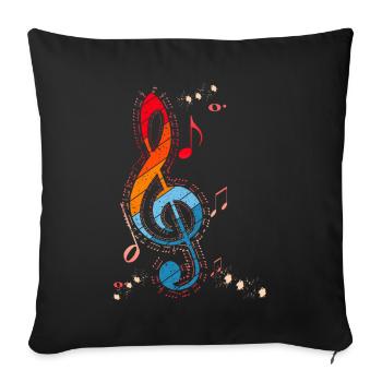 Vintage Music Note Musician Musical Instrument Music - Sofa pillowcase 17,3'' x 17,3'' (45 x 45 cm) - black - Front